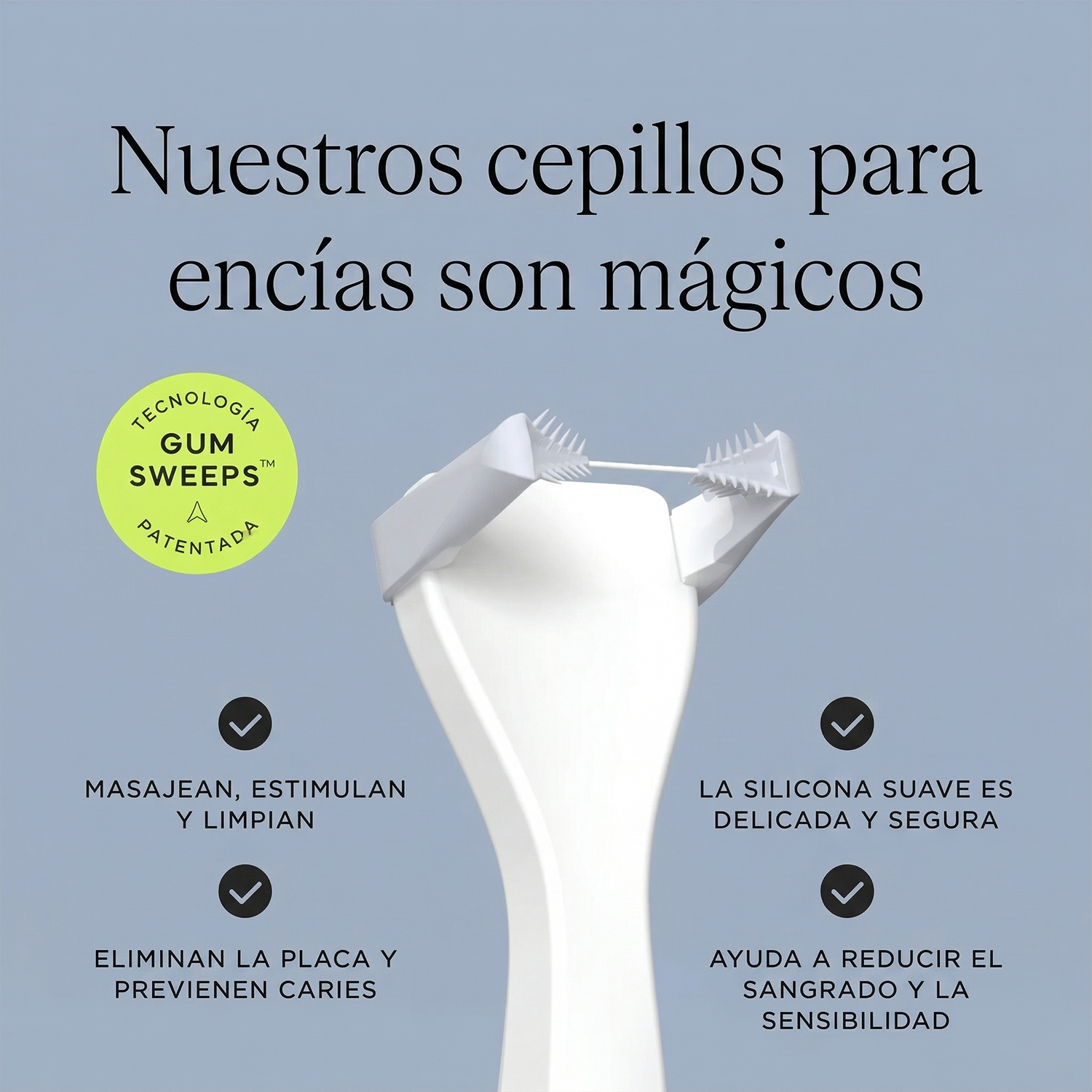 Cepillos para encías Slate Mini Flosser con tecnología
patentada Gum Sweeps, masajean y previenen caries
