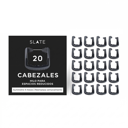 Caja Slate 20 cabezales negro hilo para espacios reducidos entre dientes suministro 4 meses
