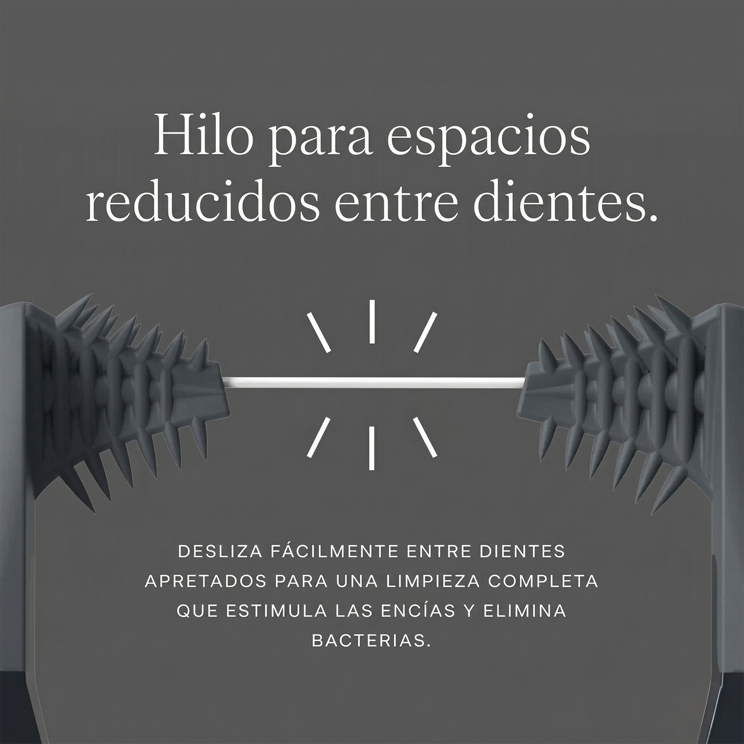 Hilo dental Slate para espacios reducidos desliza entre dientes apretados y elimina bacteria